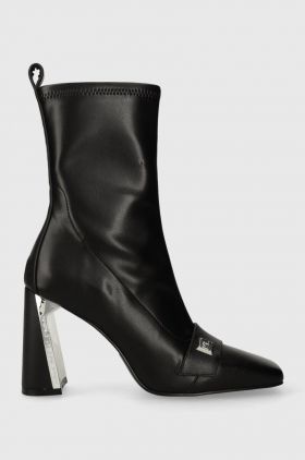 Karl Lagerfeld cizme de piele MASQUE femei, culoarea negru, cu toc drept, KL30760