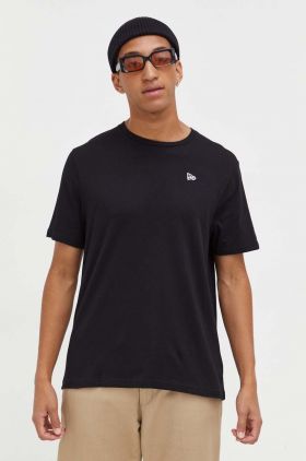 New Era tricou din bumbac culoarea negru, neted