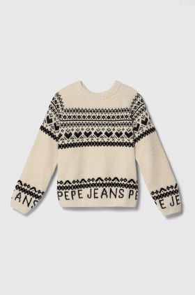 Pepe Jeans pulover copii culoarea bej