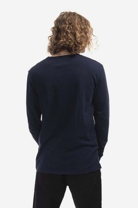 Wood Wood longsleeve din bumbac Mel culoarea bleumarin, cu imprimeu 10235402.2323.NAVY-NAVY