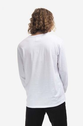 Wood Wood longsleeve din bumbac Mel culoarea alb, cu imprimeu 10235402.2323.WHITE-WHITE