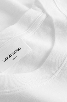 Wood Wood longsleeve din bumbac Mark Vortex longsleeve culoarea alb, cu imprimeu 12135411.2491-WHITE