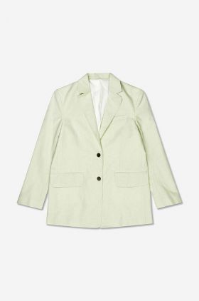 Wood Wood blazer din amestec de in Madeleine Mini Stripe Blazer culoarea verde, oversize, uni 12211201.5291-PASTELG