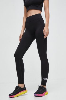 The North Face leggins sport femei, culoarea negru, neted