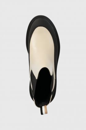 BOSS botine Carol femei, culoarea bej, cu platforma, 50503738