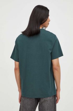 Levi's tricou din bumbac culoarea verde, neted