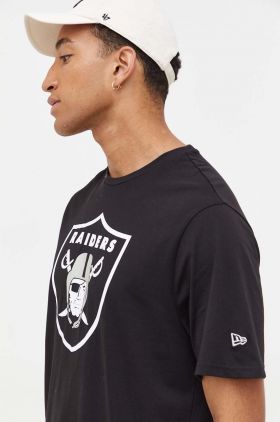 New Era tricou din bumbac culoarea negru, cu imprimeu, LAS VEGAS RAIDERS