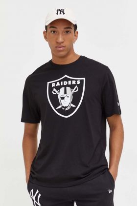 New Era tricou din bumbac culoarea negru, cu imprimeu, LAS VEGAS RAIDERS