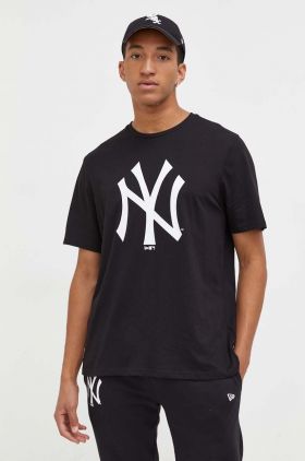 New Era tricou din bumbac culoarea negru, cu imprimeu, NEW YORK YANKEES