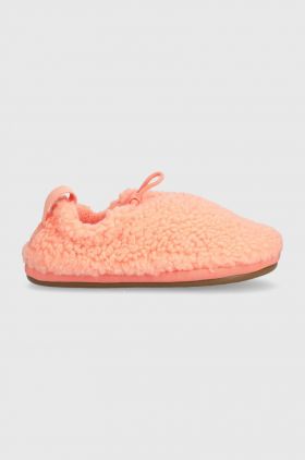 UGG papuci copii T PLUSHY SLIPPER culoarea portocaliu