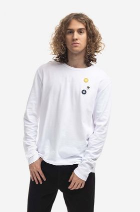 Wood Wood longsleeve din bumbac Mel culoarea alb, cu imprimeu 10235402.2323.WHITE-WHITE