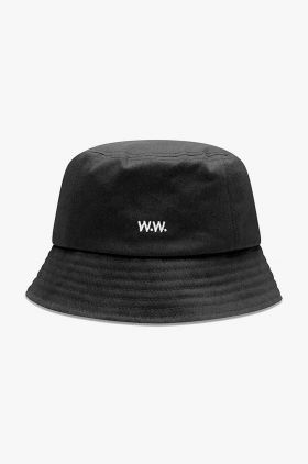 Wood Wood pălărie din bumbac Ossian Bucket Hat 12240817-7083 BLACK culoarea negru, bumbac 12240817.7083-DUSTYGREEN