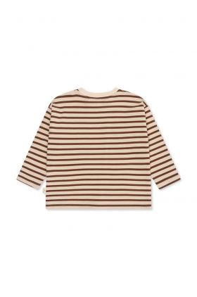 Konges Sløjd longsleeve din bumbac pentru copii culoarea bej, modelator
