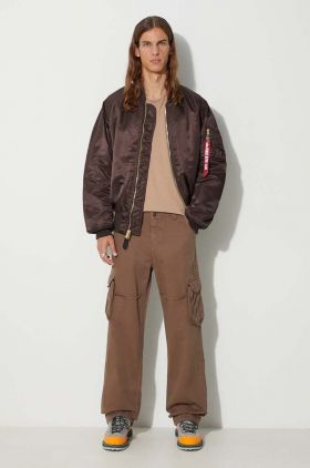 Alpha Industries geacă bomber cu două fețe MA-1 bărbați, culoarea maro, de tranziție 100101.696