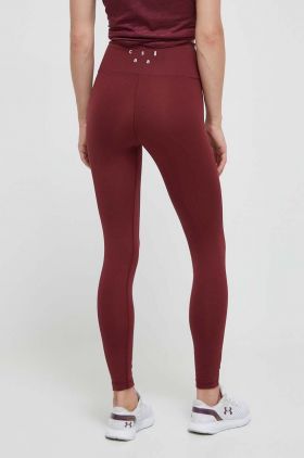 Casall leggins de antrenament culoarea bordo, neted