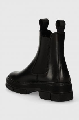Gant cizme de piele Monthike femei, culoarea negru, cu toc plat, 27551355.G00