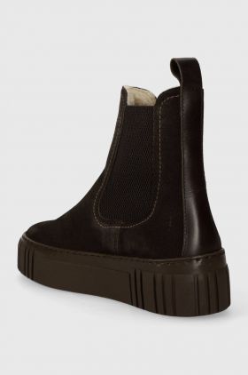 Gant botine din piele intoarsa Snowmont femei, culoarea maro, cu platforma, izolat, 27553397.G399