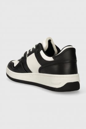 Tommy Jeans sneakers din piele TJM BASKET WL culoarea negru, EM0EM01287