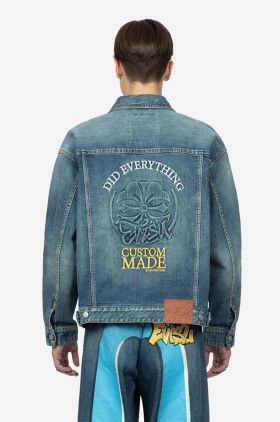 Evisu geacă din denim bărbați, de tranziție, oversize 2ESHTM3DJ710LFCS-indigo