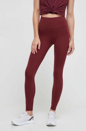 Casall leggins de antrenament culoarea bordo, neted