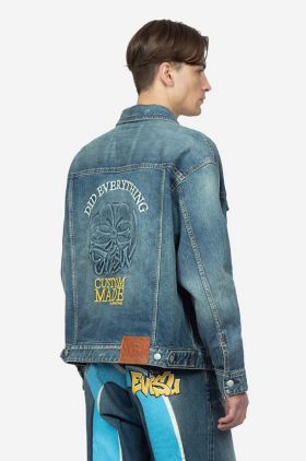 Evisu geacă din denim bărbați, de tranziție, oversize 2ESHTM3DJ710LFCS-indigo