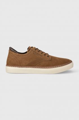 Gant sneakers din piele intoarsă Prepville culoarea maro, 27633266.G42