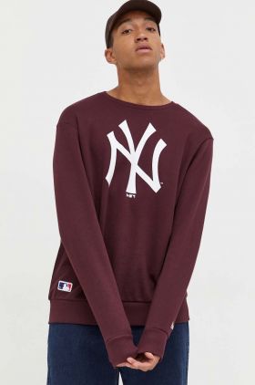 New Era bluza barbati, culoarea bordo, cu imprimeu, NEW YORK YANKEES