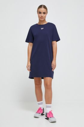 Reebok rochie din bumbac culoarea albastru marin, mini, drept