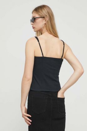 Abercrombie & Fitch top femei, culoarea negru