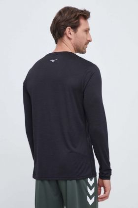 Mizuno longsleeve pentru alergare Impulse Core culoarea negru, cu imprimeu