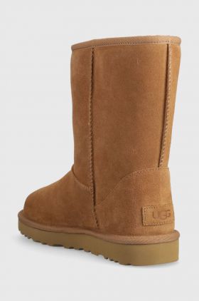 UGG cizme de zapada din piele intoarsa Classic Short Bailey Zip culoarea maro, 1144043