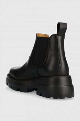 Copenhagen ghete chelsea de piele femei, culoarea negru, cu toc plat, CPH155 vitello