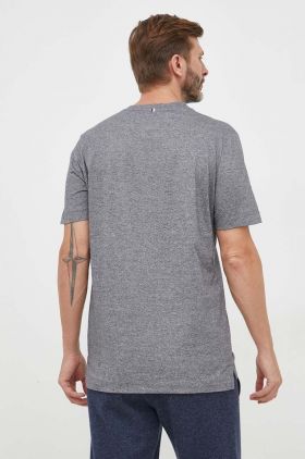 BOSS tricou din bumbac culoarea gri, neted