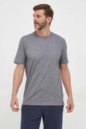 BOSS tricou din bumbac culoarea gri, neted