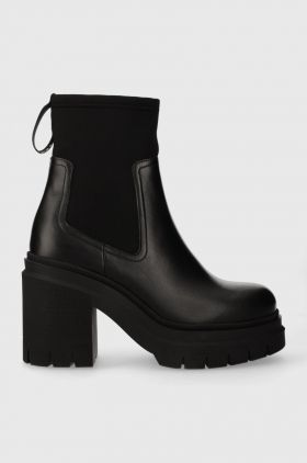 HUGO botine Kris femei, culoarea negru, cu toc drept, 50504745