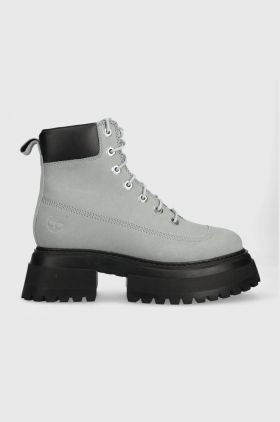 Timberland bocanci Timberland Sky 6In LaceUp femei, culoarea gri, cu platforma, izolare usoara, TB0A42AWEA31