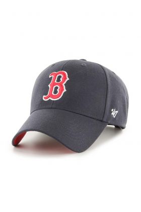 47brand șapcă de baseball din bumbac MLB Boston Red Sox culoarea albastru marin, cu imprimeu