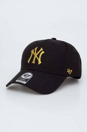 47brand sapca MLB New York Yankees culoarea negru, cu imprimeu