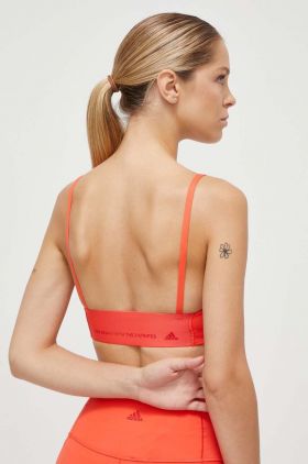 adidas Performance sutien yoga culoarea portocaliu, neted