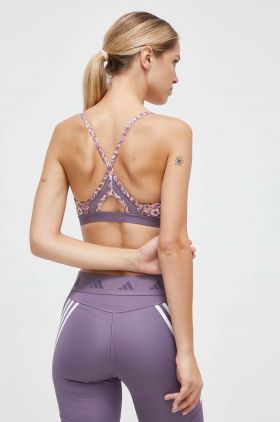 adidas Performance sutien sport Aeroreact culoarea violet, modelator