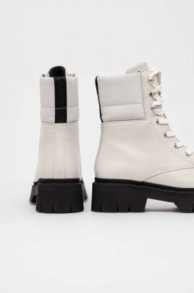 HUGO bocanci de piele Kris femei, culoarea bej, cu platforma, 50504680