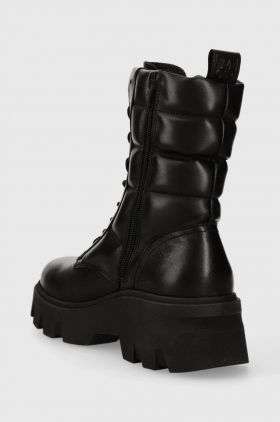 Marc O'Polo bocanci de piele femei, culoarea negru, cu platforma, 30918076301100 MM2M3017