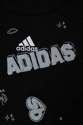 adidas tricou de bumbac pentru copii JG BLUV Q3 AOPT culoarea negru