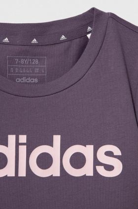 adidas tricou de bumbac pentru copii culoarea gri