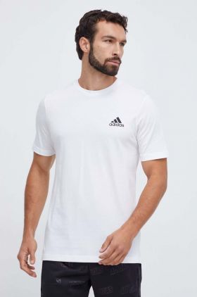 adidas tricou din bumbac barbati, culoarea alb, cu imprimeu