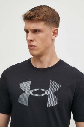 Under Armour tricou barbati, culoarea negru, cu imprimeu