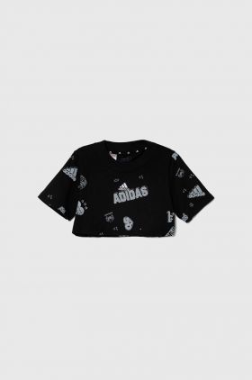 adidas tricou de bumbac pentru copii JG BLUV Q3 AOPT culoarea negru