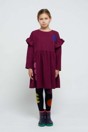 Bobo Choses rochie fete culoarea violet, mini, evazati