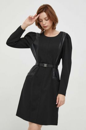 Dkny rochie culoarea negru, mini, evazati