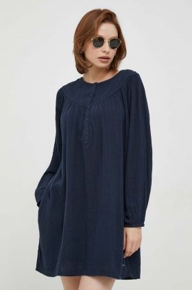 Pepe Jeans rochie din bumbac INDIA culoarea albastru marin, mini, evazati